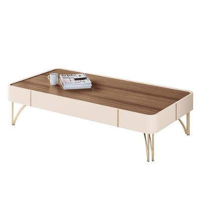 Mesa De Centro Cadenza Off White Castanho - Hb Móveis