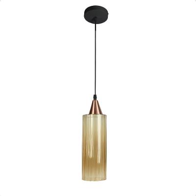 Lustre Pendente Taschibra Anne 20cm Conhaque E27 Bivolt Cobre