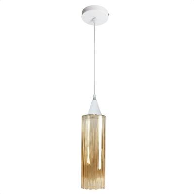 Lustre Pendente Taschibra Anne Rigato âmbar E27 Bivolt Branco