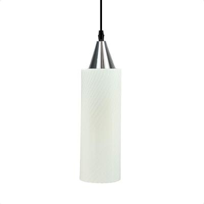 Lustre Pendente Taschibra Anne 20cm Leitoso E27 Bivolt Prata