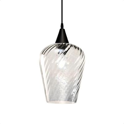 Lustre Pendente Taschibra Monalisa G Rigato Transparente E27 Bivolt Preto