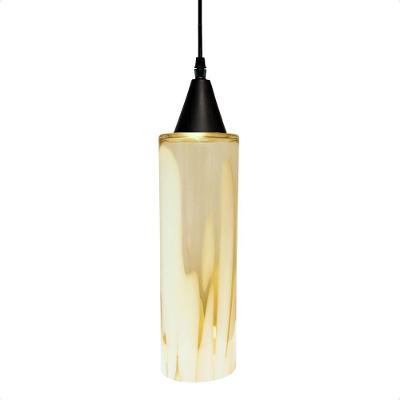Lustre Pendente Taschibra Anne Murano Leitoso âmbar E27 Bivolt Preto