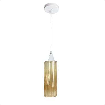 Lustre Pendente Taschibra Anne 20cm Conhaque E27 Bivolt Branco