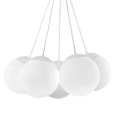 Lustre Pendente Blumenau Globb 5xe27 Bivolt Leitosa