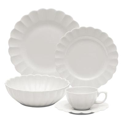Jogo De Jantar Em Porcelana Flora Com 20 Peças Oxford Camélia