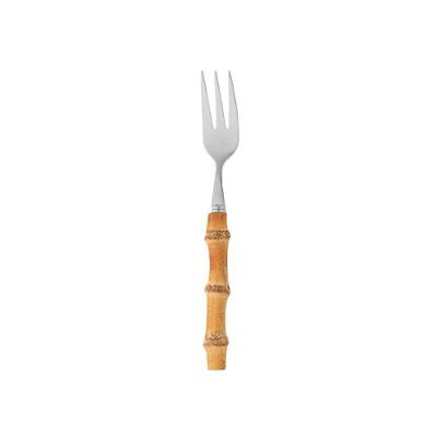 Jogo De Garfos Para Torta Em Inox E Cabo Em Bambu Tulum Com 4 Peças Wolff