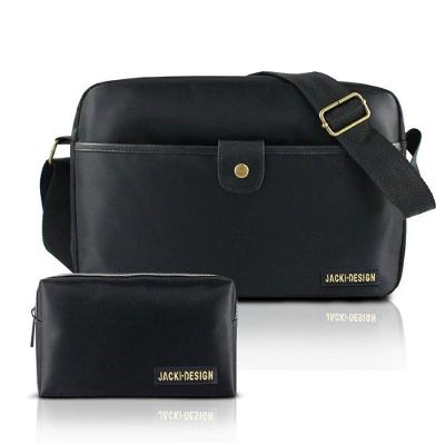 Conjunto Bolsa Transversal E Necessaire For Men 2 Peças Jacki Design Preto