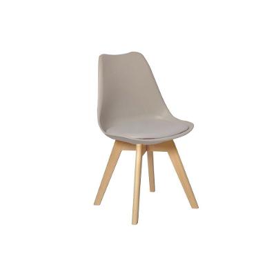 Kit Mesa Jantar Eiffel 80cm Branca + 02 Cadeiras Leda - Nude