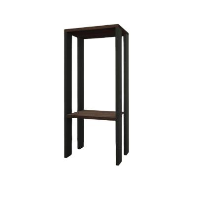 Mesa Alta Mesa De Canto Mesa De Apoio Mesa De Bebedouro Mesa Lateral Preto Com Amadeirado Escuro