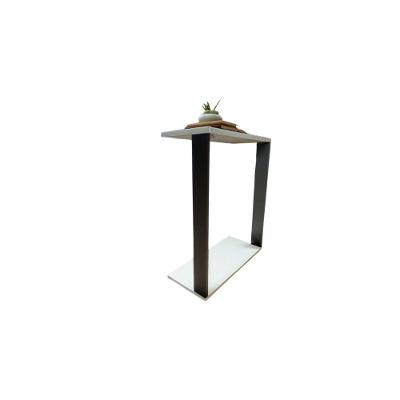Mesinha Lateral Para Sofá Estilo Industrial 100% MDF Mesa Apoio Mesa Auxiliar Sofá Preto Com Branco