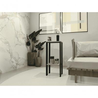 Mesa Alta Mesa De Canto Mesa De Apoio Mesa De Bebedouro Mesa Lateral Preto E Cinza
