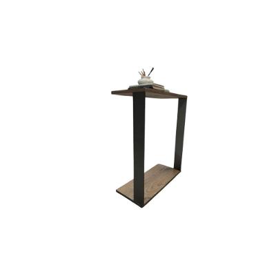 Mesinha Lateral Para Sofá Estilo Industrial 100% MDF Mesa Apoio Mesa Auxiliar Sofá Preto E Amadeirado Escuro