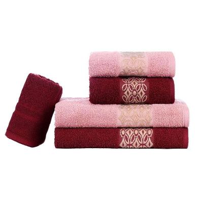 Jogo De Banho Bordado Jacquard 5 Peças Aslan Malbec Rosa Antique Sonhare Prata Sultan