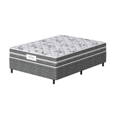 Conjunto Box Casal Mola Ensacada Prodormir Solar Bambu Cinza
