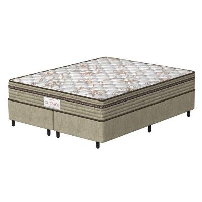 Conjunto Box Queen Mola Ensacada Prodormir Outback New Marrom