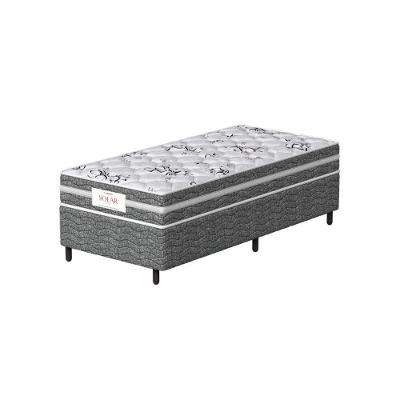 Conjunto Box Solteiro Mola Ensacada Prodormir Solar Bambu Cinza