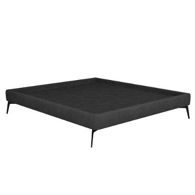 Cama Casal 145cm Pés Metálicos Elisa S05 Veludo Preto - Mpozenato
