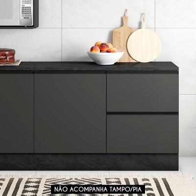 Balcão De Cozinha Para Pia 120cm Grace Grafite Z44 - Mpozenato