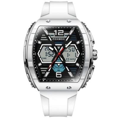 Relógio De Quartzo Esportivo Masculino Dual Display Led Digital A Prova D'água Branco