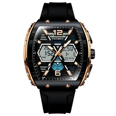 Relógio De Quartzo Esportivo Masculino Dual Display Led Digital A Prova D'água Dourado Rose