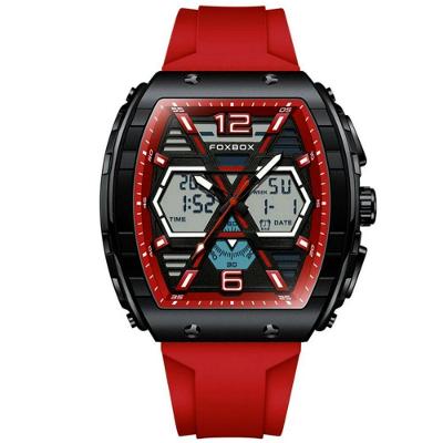 Relógio De Quartzo Esportivo Masculino Dual Display Led Digital A Prova D'água Vermelho