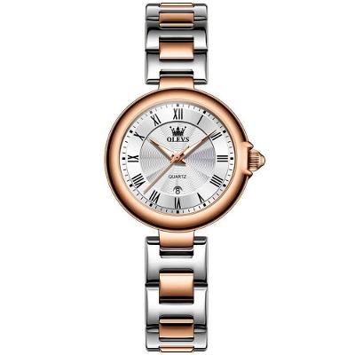Relógio De Quartzo Feminino Design Fino Elegante Luminoso Em Aço Inoxidavel Prata Rose