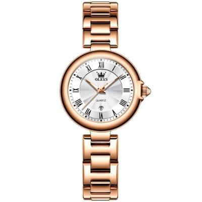 Relógio De Quartzo Feminino Design Fino Elegante Luminoso Em Aço Inoxidavel Branco Rose