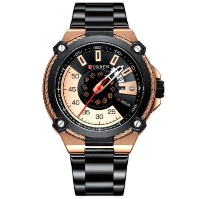 Relógio De Quartzo Masculino Casual Criativo à Prova D´agua Em Aço Inoxidável Rose