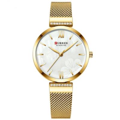 Relógio Minimalista Feminino Quartzo Pulseira Em Aço Design Elegante Casual Dourado