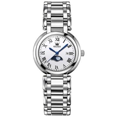 Relógio Feminino De Quartzo Minimalista Com Strass Em Aço Inoxidavel A Prova D´agua Branco