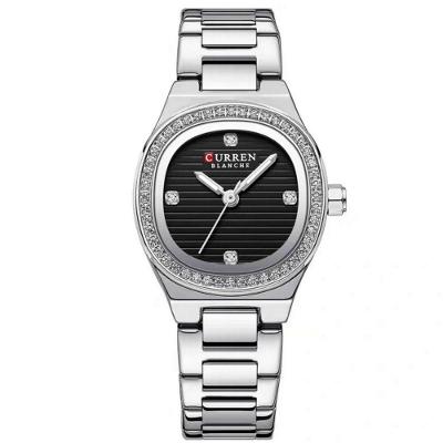 Relógio Feminino Casual De Quartzo Com Strass Em Aço Inoxidavel Impermeavel 3atm Prata