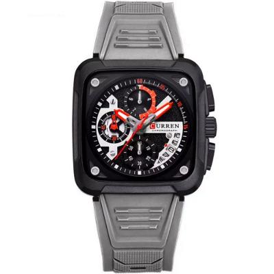 Relógio De Pulso Masculino Casual Pulseira De Silicone Impermeavel 3atm Cinza