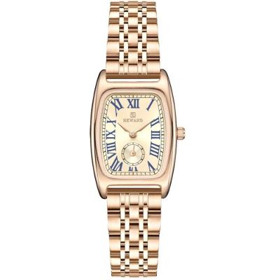 Relógio Feminino Vintage Pulseira Em Aço Mostrador Elegante Casual à Prova D´agua Rosé