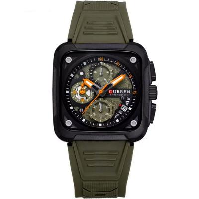 Relógio De Pulso Masculino Casual Pulseira De Silicone Impermeavel 3atm Verde