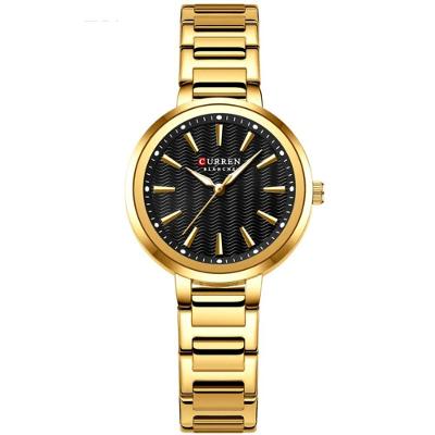 Relógio Feminino Minimalista Dial Quartzo Design Fino à Prova D´agua Preto Dourado