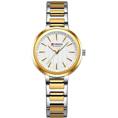 Relógio Feminino Minimalista Dial Quartzo Design Fino à Prova D´agua Branco Dourado