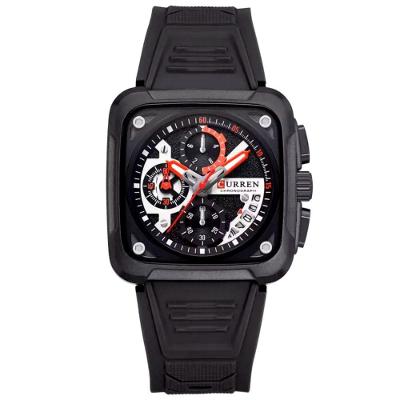 Relógio De Pulso Masculino Casual Pulseira De Silicone Impermeavel 3atm Preto