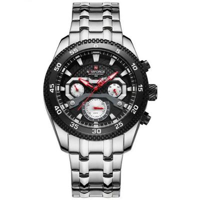 Relógio De Pulso Masculino Com Cronógrafo Mostrador Luminoso Impermeável Prata