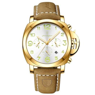 Relógio Masculino Casual De Quartzoesportivo à Prova D´agua 3atm Branco Dourado