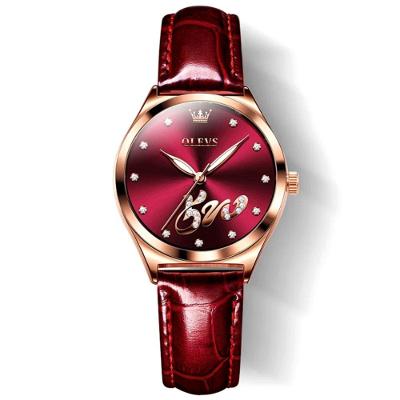 Relógio Feminino Intense Com Strass De Quartzo Impermeável 30m Vermelho Escuro