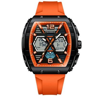 Relógio De Quartzo Esportivo Masculino Dual Display Led Digital A Prova D'água Laranja