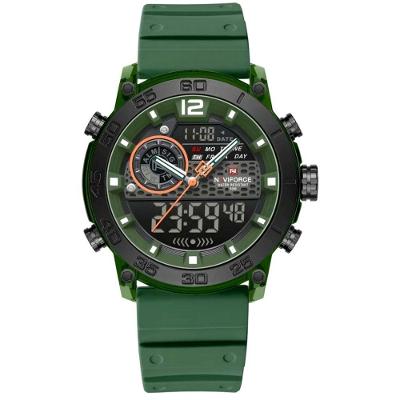 Relógio De Pulso Esportivo Masculino Display Duplo Multifuncional Digital A Prova D´agua Verde
