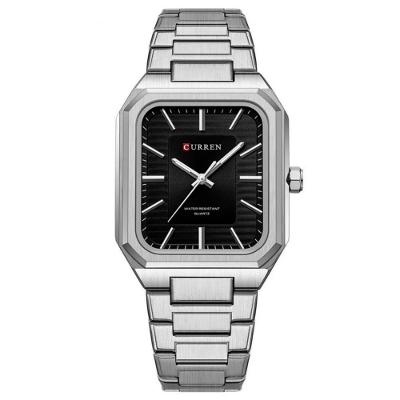 Relógio Masculino Em Aço Inoxidável De Quartzo Casual Impermavel 3atm Preto Prata