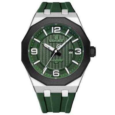 Relógio Para Homem Pulseira De Silicone 3atm Resistente à água Data Automática Verde