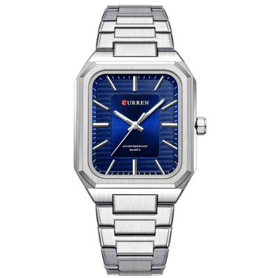 Relógio Masculino Em Aço Inoxidável De Quartzo Casual Impermavel 3atm Azul Prata
