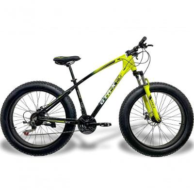Bicicleta Fat Bike Aro 26 Freios Disco Alumínio Shimano Quadro 17 GTR-X Amarelo Preto