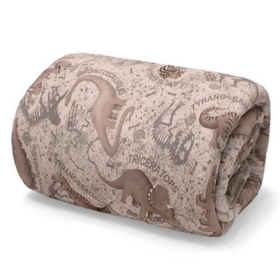Edredom Buettner Casal Malha 100% Algodão Basic Estampado Dinossauros 180mx220m Bege