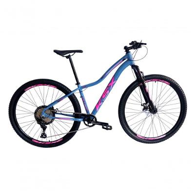 Bicicleta Aro 29 Ksx Sd7 Feminina 12v Garfo Com Trava K7 11/50 Freios Hidráulicos Kit 1x12 - Azul/rosa Tam. 17