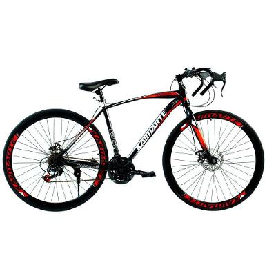 Bicicleta Speed Sprint Aro 700 Bike 21 Vel Marchas Freio A Disco Quadro Aço Carbono Leve Resistente Cor Preto/vermelho - Wct Fitness