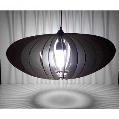 Luminária Teto Tipo Pendente Em Mdf - Completa Cor: Marrom
